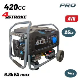   BORMANN Pro benzínový generátor 5,5 kW, 420 cm³, elektrický štart, AVR a kolesá (BGB6010)