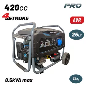  BORMANN Pro benzínový generátor 6000 W, 420 cm³, elektrický štart, AVR a kolesá (BGB8010)