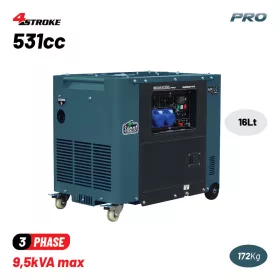   BORMANN Pro trojfázový dieselový generátor 7000 W, motor 531 cm³, elektrický štart (BGB9773)