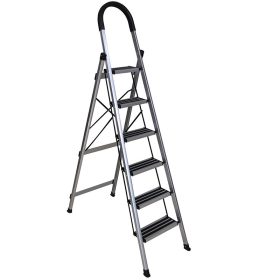   BORMANN Hliníkový rebrík na domáce použitie 5+1 schodov, protišmykový (BHL7036)