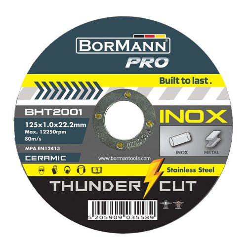 BORMANN Pro KERAMICKÝ REZACÍ DISK ''THUNDER-CUT" ΙΝΟΧ EXTRA  Φ125x1mm 10ks (BHT2001)