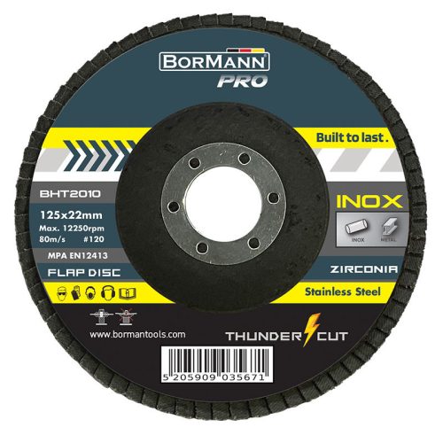 BORMANN Pro Rezný kotúč  ''THUNDER-CUT" INOX Φ125x22 #120 (BHT2010)