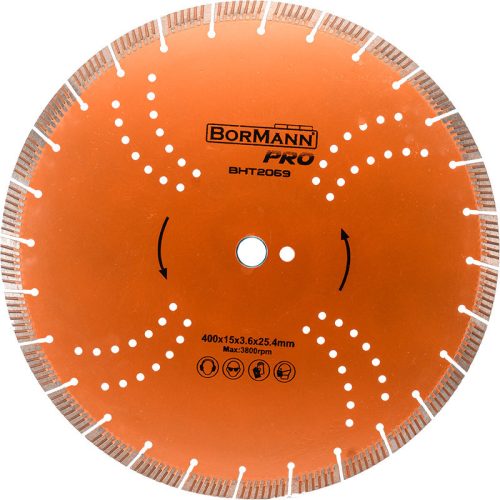 BORMANN Pro Diamantový kotúč na betón  Φ400x3,6x30/25,4mm 15mm (BHT2069)