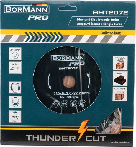 BORMANN Pro diamantový pílový kotúč TROJUHOLNÍK TURBO Φ115x2,0x22,2 mm, segment 8 mm (BHT2070)