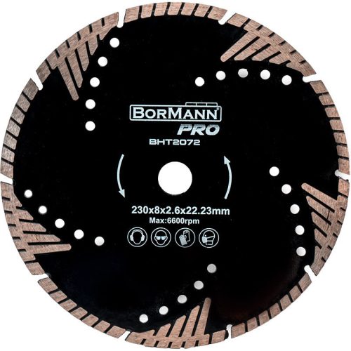 BORMANN Pro BHT2072 Diamantový kotúč TRIANGLE TURBO Φ230x2,6x22,2mm 8mm  (BHT2072)