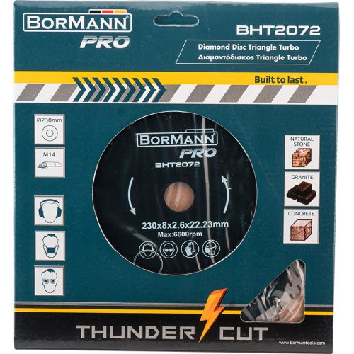 BORMANN Pro BHT2072 Diamantový kotúč TRIANGLE TURBO Φ230x2,6x22,2mm 8mm  (BHT2072)