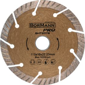   BORMANN Pro DIAMANTOVÝ PÍLOVÝ DISK TURBO Φ115Χ1,4X22,2mm 10mm (BHT2078)