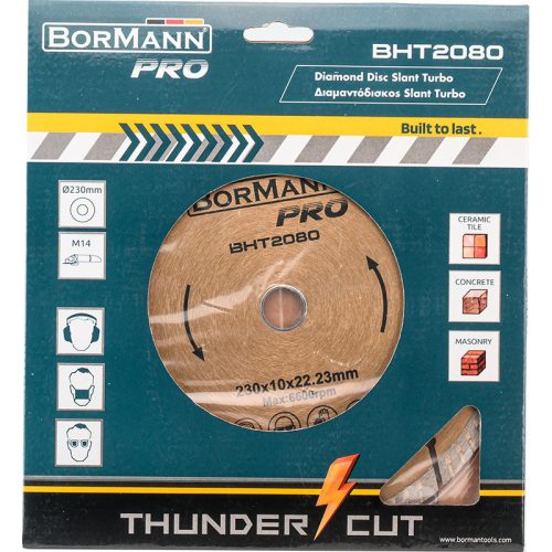 BORMANN Pro diamantový pílový kotúč SLANT TURBO Φ230x2,0x22,2 mm, segment 10 mm (BHT2080)