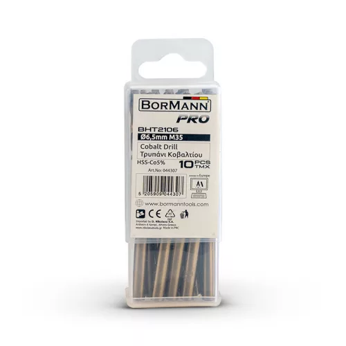 BORMANN Pro KOBALTOVÝ VRTÁK HSS-Co5% Φ6,5mm M35, kov  (BHT2106-10)