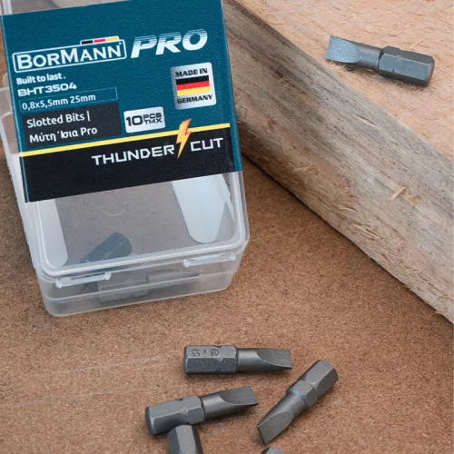 BORMANN Pro Súprava 10-dielna skrutkovacích bitov 0,8x5,5 25 mm, 10 ks  (BHT3504)