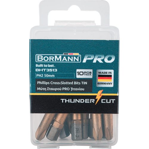 BORMANN Pro BHT3513 krížový vrták PRO TITANIUM PH2 50 mm 10 ks (BHT3513)