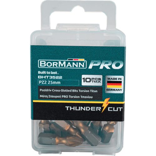 BORMANN Pro PZ BITY KRÍŽOVÉ 25 mm TiN TORSIONSZONE 10 ks (BHT3522)