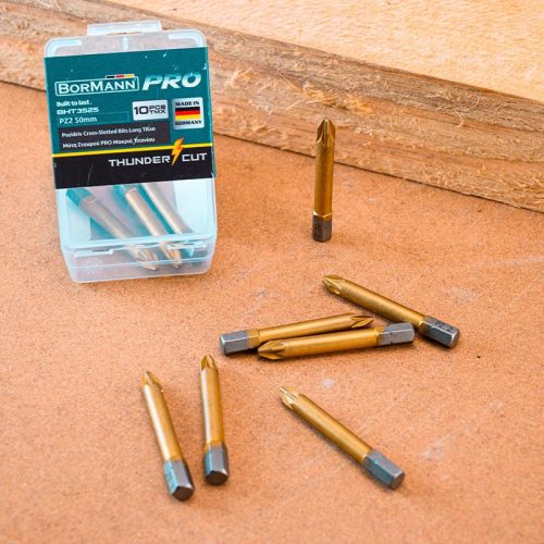BORMANN Pro PZ BITY KRÍŽOVÉ 50mm DLHÉ TiN 1/4' C6,3 10 ks (BHT3525)