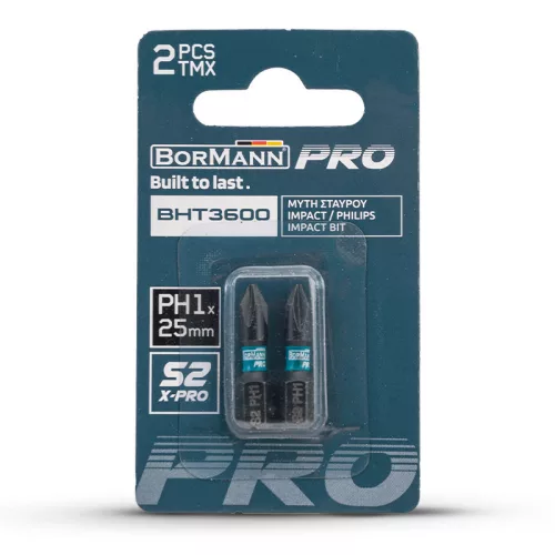 BORMANN Pro NÁRAZOVÝ BIT PHILIPS S2 X-PRO PH1x25mm 2ks (BHT3600-2)