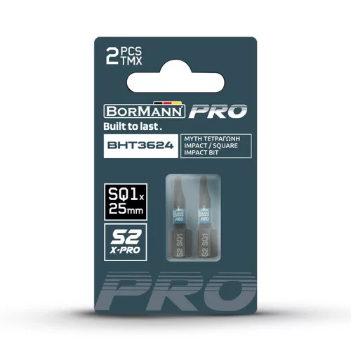 BORMANN Pro Skrutkovací bit  štvorcový S2 X-PRO SQ1x25mm 2ks (BHT3624-2)