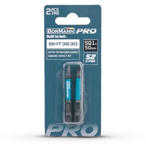 BORMANN Pro NÁRAZOVÝ BIT Štvorcový S2 X-PRO SQ1x50mm 2ks (BHT3630-2)
