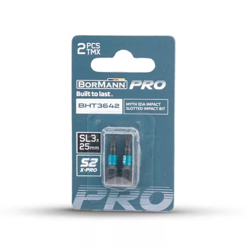 BORMANN Pro Skrutkovací bit S2 X-PRO SL3x25mm 2ks (BHT3642-2)