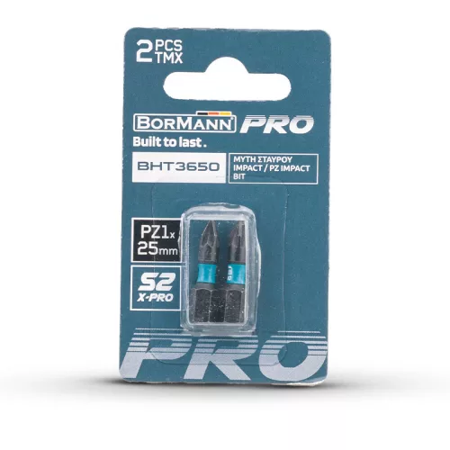BORMANN Pro POZI NÁRAZOVÝ BIT S2 X-PRO PZ1x25mm 2ks (BHT3650-2)