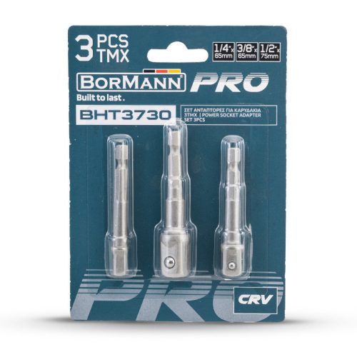 BORMANN Pro Sada adaptérov do napájacej zásuvky 3ks (1/4''-3/8''x65 mm, 1/2''x73 mm) (BHT3730)