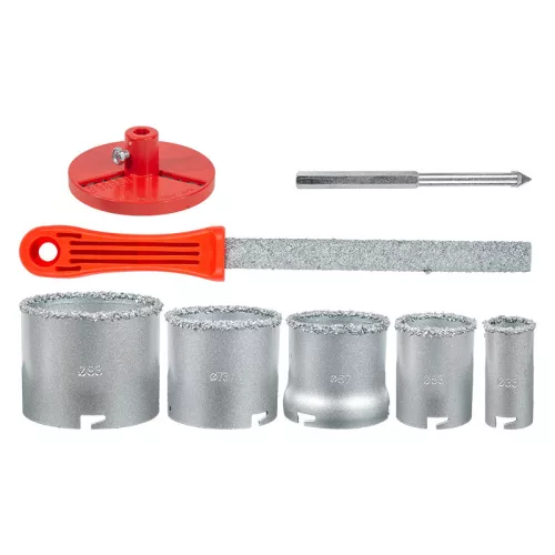 BORMANN Pro  , Sada karbidových stavebných jadrových vrtákov, 8 ks, 33 – 83 mm (BHT4580)