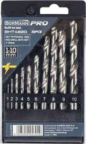 BORMANN Pro Súprava vrtákov, 10 ks, 1–10 mm  (BHT4820)