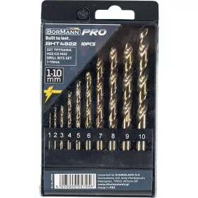   BORMANN Pro 10ks HSS-Co M35 Sada kobaltových vrtákov 1-10mm (BHT4822)
