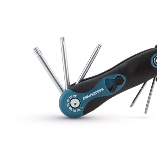 BORMANN Pro 8-dielna sada skladacích kľúčov TORX, otvor, T9-T40  (s otvorom) (BHT7258)