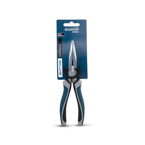 BORMANN Pro  kliešte s dlhým, zahnutým nosom  16cm (BHT7314)