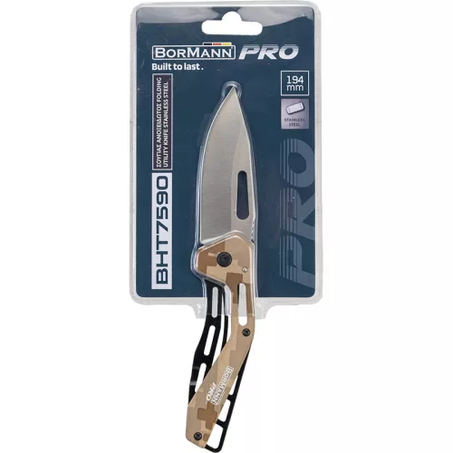 BORMANN Pro SKLÁDACÍ NÔŽ  S NEREZOVOU RUKOVÄŤOU , 19,4 cm (BHT7590)