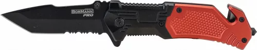 BORMANN Pro SKLÁDACÍ NÔŽ  ČERVENEJ FARBY S HLINÍKOVOU RÚČKOU, 200 mm, ČIERNA ČEPEL (BHT7591)