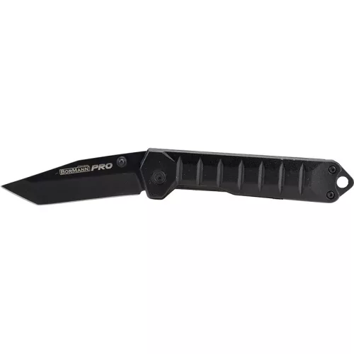 BORMANN Pro SKLÁDACÍ NÔŽ ČIERNEJ FARBY S HLINÍKOVOU RÚČKOU, 166 mm, ČIERNA ČEPEL (BHT7592)