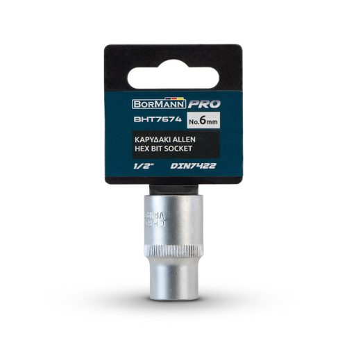 BORMANN Pro 1/2" Imbusový objímkový kľúč  , DIN 7422, 6 mm (BHT7674)