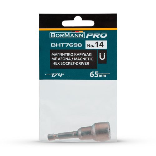 BORMANN Pro Magnetický objímkový kľúč 14, DĹŽKA 65mm (BHT7698)