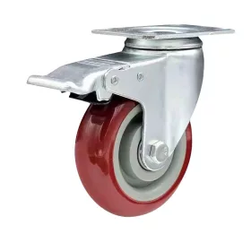   BORMANN Pro Koliesko z PVC s brzdou, koliesko φ125, nosnosť 110kg, Η153,5mm doska 93,5x65mm (BHT9018)