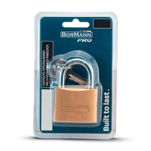 BORMANN Pro MOSADZNÝ VISIACI ZÁMOK 30mm S MOSADZNÝM KĽÚČOM (BLK1000)