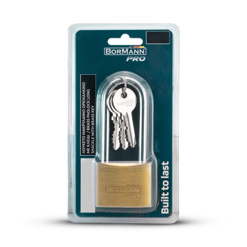BORMANN Pro MOSADZNÝ VISIACI ZÁMOK  40mm S MOSADZNÝM KĽÚČOM (BLK1012)