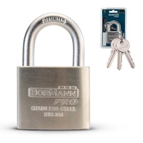   BORMANN Pro NEREZOVÝ VISIACI ZÁMOK 40mm, S 3 MOSADZNÝMI KĽÚČMI (BLK1022)