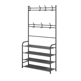   BORMANN ELITE Vešiak na šaty a topánky so 4 POLICAMI, KOVOVÝ RÁM 60x26x153cm (BPC2250)
