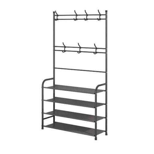 BORMANN ELITE Vešiak na šaty a topánky so 4 POLICAMI, KOVOVÝ RÁM 60x26x153cm (BPC2250)