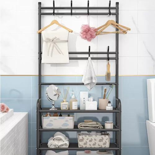 BORMANN ELITE Vešiak na šaty a topánky so 4 POLICAMI, KOVOVÝ RÁM 60x26x153cm (BPC2250)