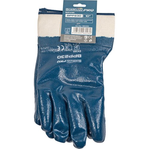 BORMANN Pro Jersey rukavice, celopokryté, nitril, 10"/XL  (BPP230)