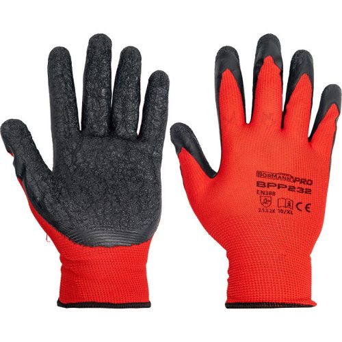BORMANN Pro Latexové nylonové rukavice  9/L (BPP231)