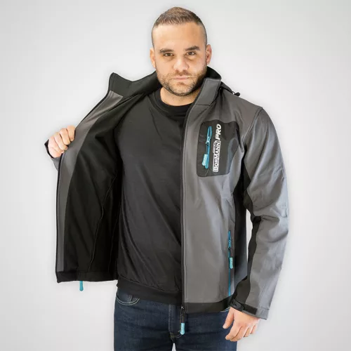 BORMANN Pro SOFTSHELLOVÁ BUNDA S KAPUCÍ NAPOLI, XXL (BPP7057)