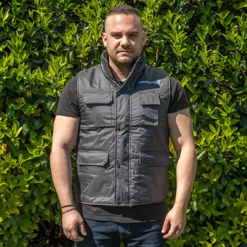 NAKAYAMA PRO zateplená pracovná vesta, čierna, veľkosť XXL/56