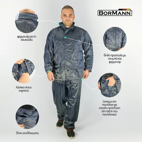 BORMANN Nepremokavé nylonové oblečenie 0,16 mm, veľkosť  XL (BPP7216)
