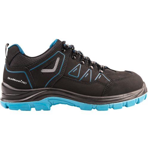 BORMANN Pro Bezpečnostná obuv ​​S3, ČIERNA S MODROU, NUBUCK KOŽA, MADRID No 46 (BPP8277)