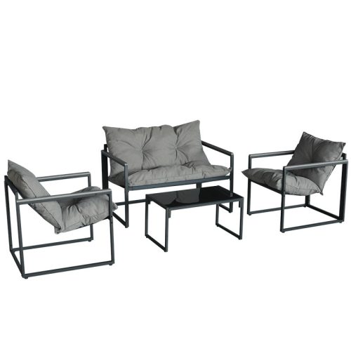 BORMANN ELITE SÚPRAVA BALI LOUNGE, 4 KS, 2Χ1 TEXTILÉN & POLYESTER, 2 JEDNODUCHÉ SEDADLÁ A 1 DVOJMIESTNOVÁ POHOVKA S VANKÚŠAMI (BSP1180)