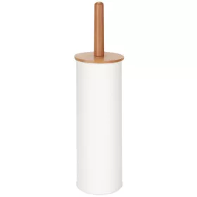   BORMANN TOALETNÁ KEFA BIELA ​​S DREVENÝM RYTOM Φ9,7x37cm (BTW9032)