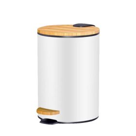   BORMANN 5L TENKÝ ZÁSOBNÍK S BAMBUSOVÝM VEKOM BIELY S MÄKKÝM ZATVORENÍM, ČIERNA,Φ20,5x26,8cm (BTW9036)