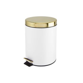   BORMANN PEDÁLOVÝ ZASOBNYK NA ODHODY ZLATO-BIELY S MÄKKÝM UZÁVEROM, 5L, Φ20,5x28cm (BTW9062)